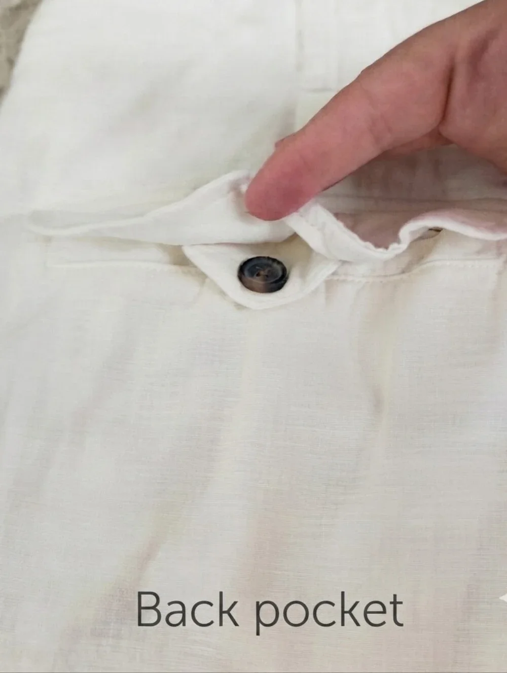 H&M Men's Drawstring Linen/Cotton Lightweight Pants Button Fly size 36 White